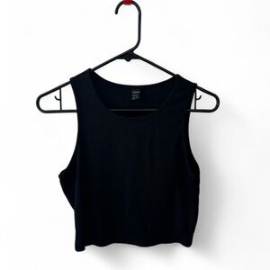 SHEIN Black Ribbed Crop Top